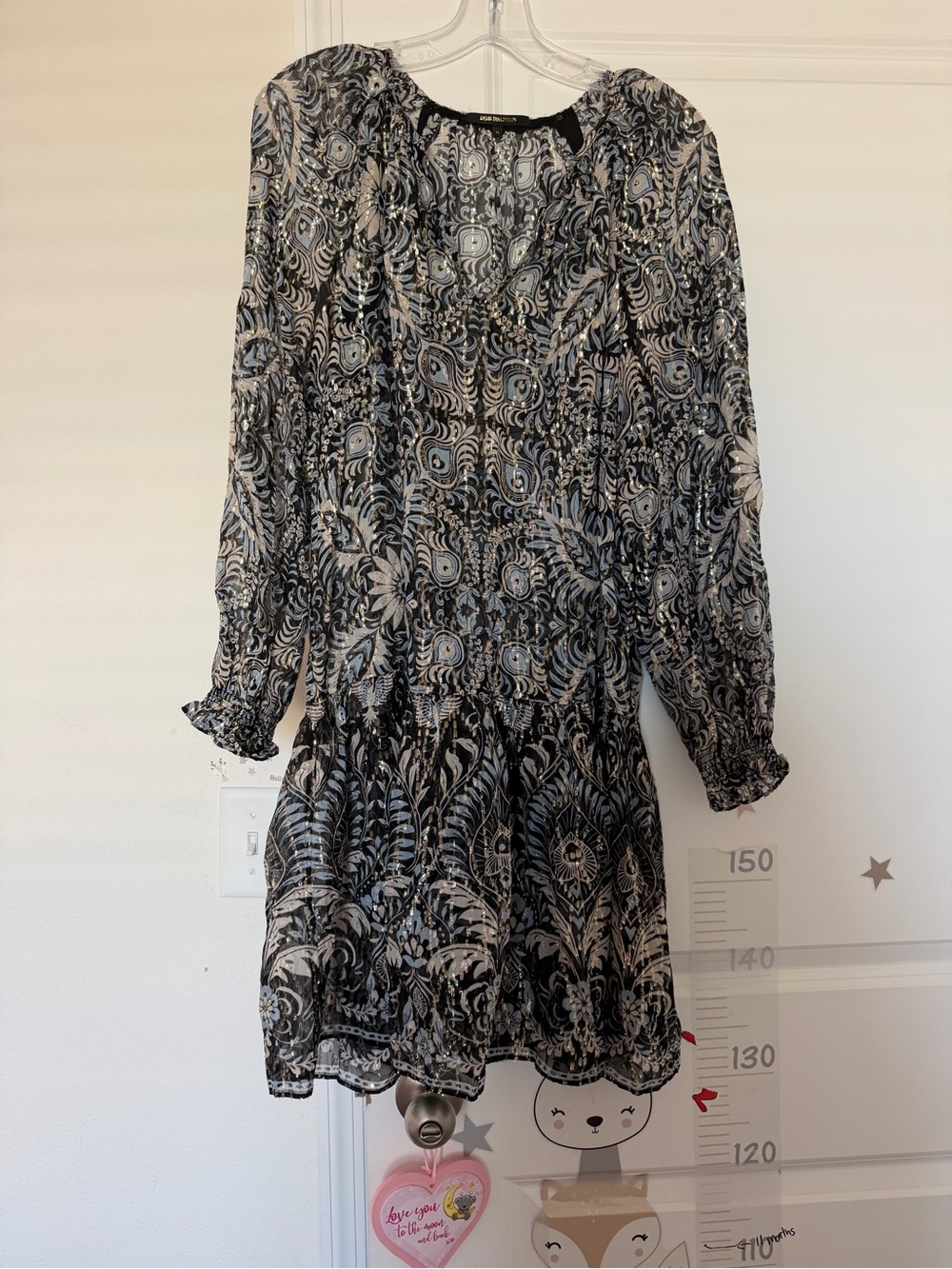 Kobi Halperin Metallic Boho Mini Dress – Size Medium - Picture 2 of 7